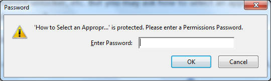 enter a permissions password