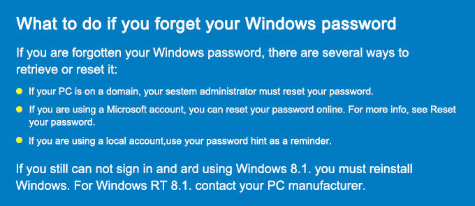 forgot windows password what to do