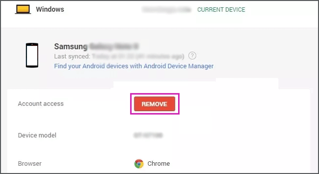 remove Android device