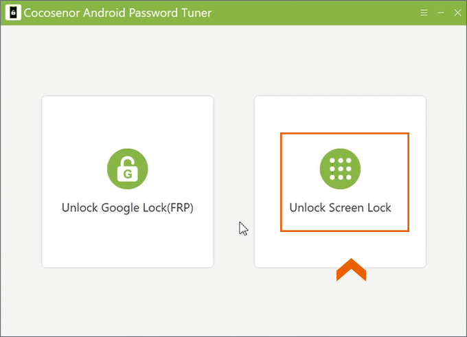select unlock screen lock option