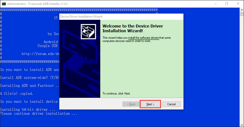 install the driver