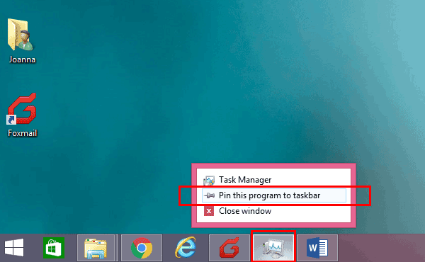 how to pin a document to the taskbar windows 8