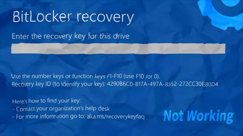 BitLocker recovery key not working