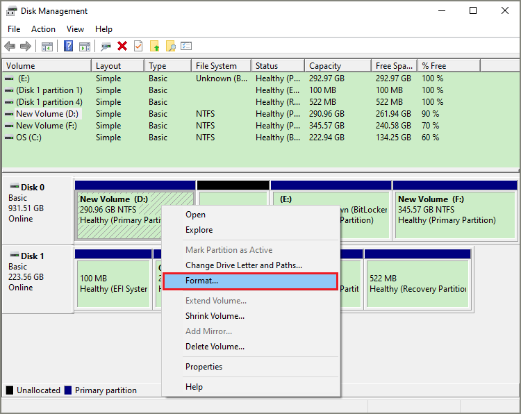 Right-click and choose Format