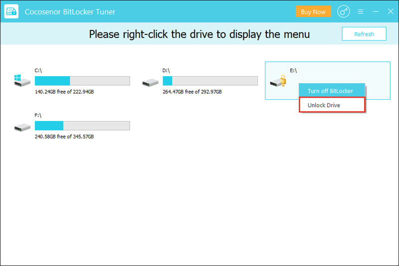 Right-click the drive