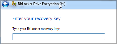 directly enter recovery key