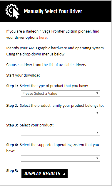 how to download amd graphics driver without update utility