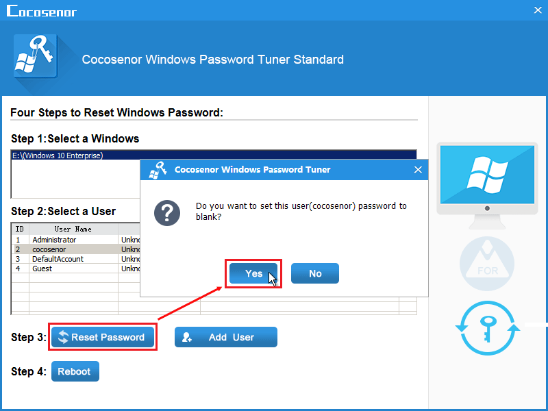 reset local account password on acer laptop