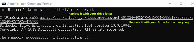 Enter the recovery key