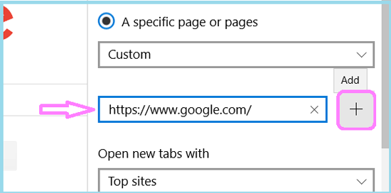 set google as home page on microsoft edge