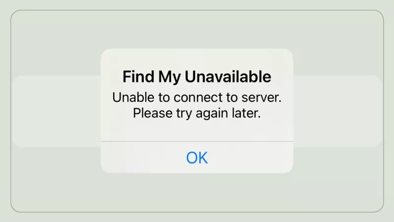 Find My unable to connect to server