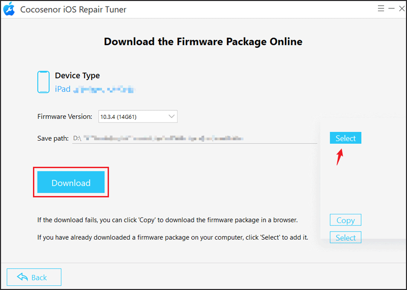 download the firmware package