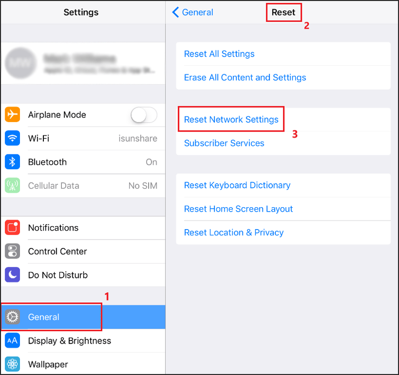 reset network settings