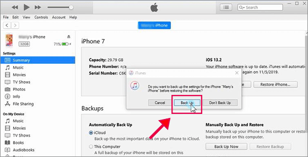 iphone asking for password to restore from backup