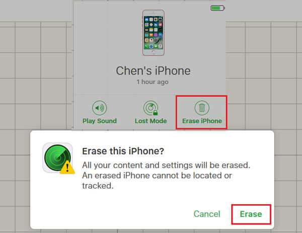 erase iphone without password