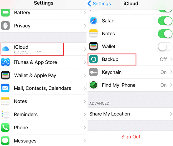 how to backup iphone to icloud without battery