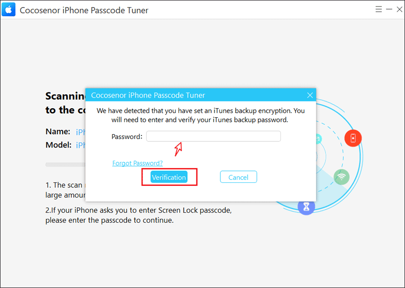 type backup password