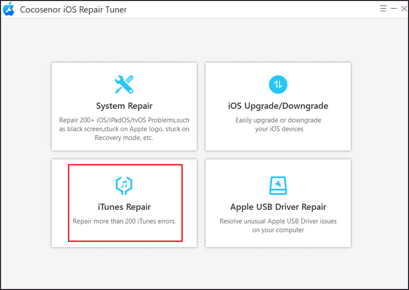 choose iTunes Repair