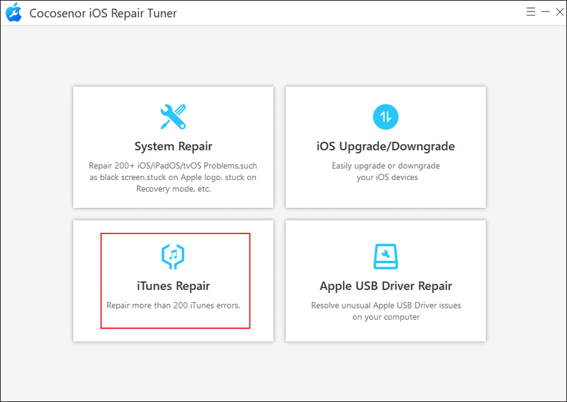 Choose iTunes Repair