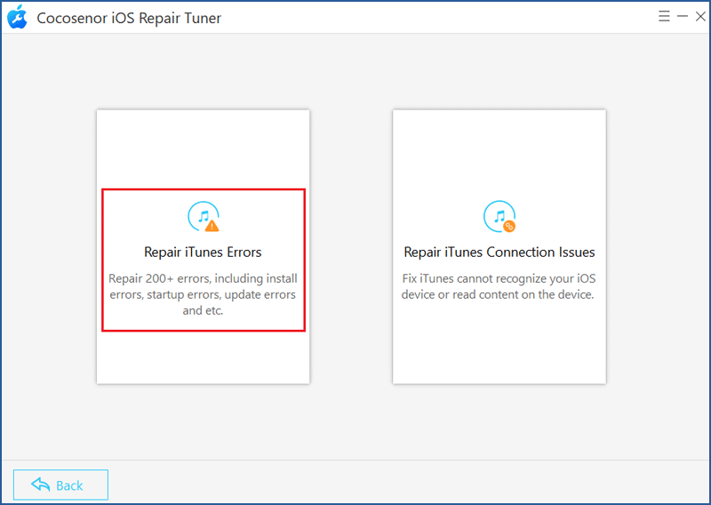 click Repair iTunes Errors