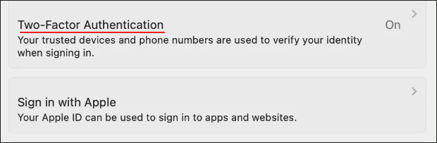 Click on Two-Factor Authentication