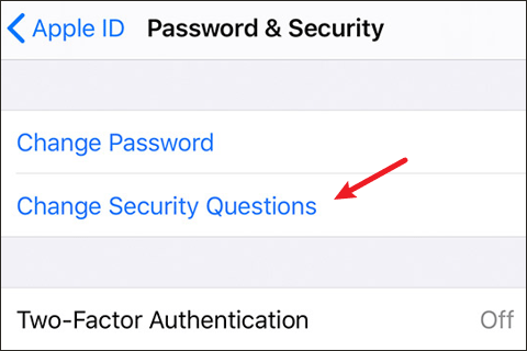 Click Change security questions