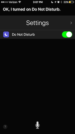 ask Siri to turn on do not disturb