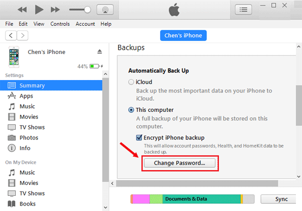 itunes iphone backup password recovery