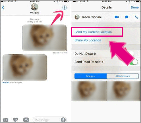 How to Send Location,Read Receipts and Searched Images in iMssage