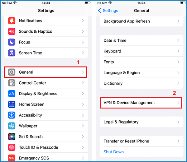 delete configuration profiles