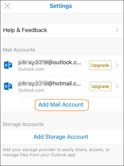 how to sync two email accounts in outlook