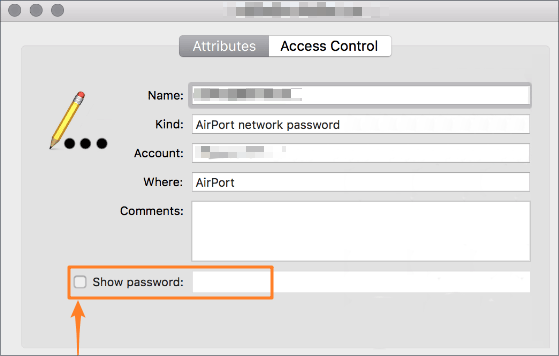 terminal command to find wifi password mac