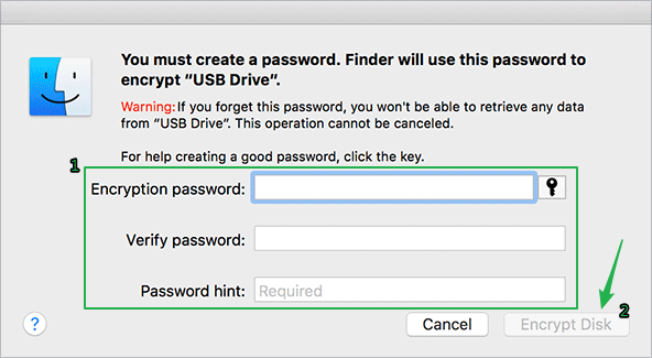 encrypt usb drive mac