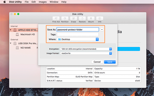 how to lock a folder mac