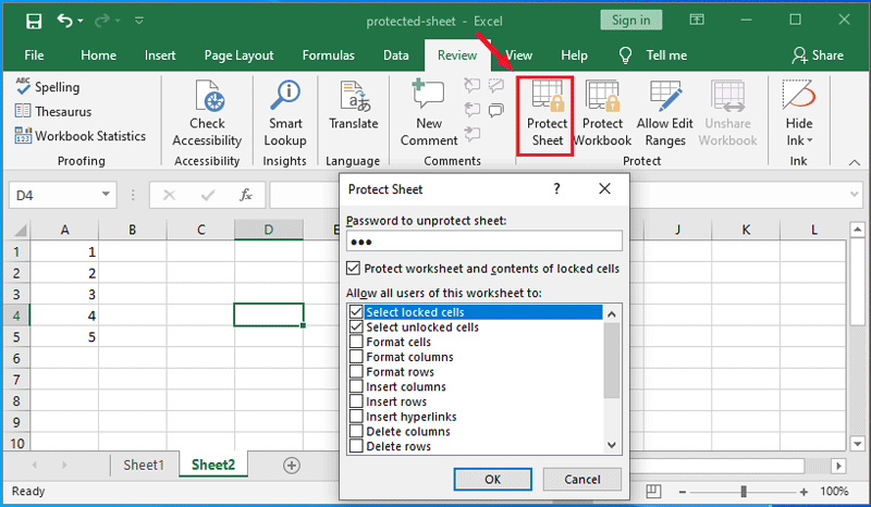 microsoft excel protected sheet forgot password
