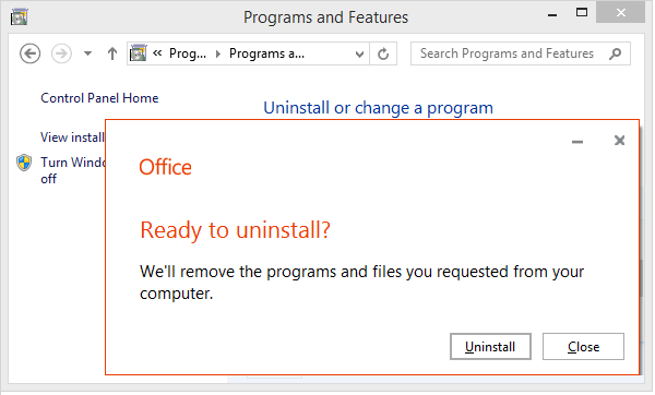 uninstall and reinstall outlook