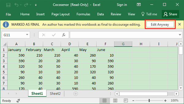 how to enable editing in excel on ippad