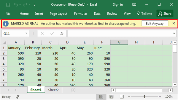 how to make an excel sheet password protected