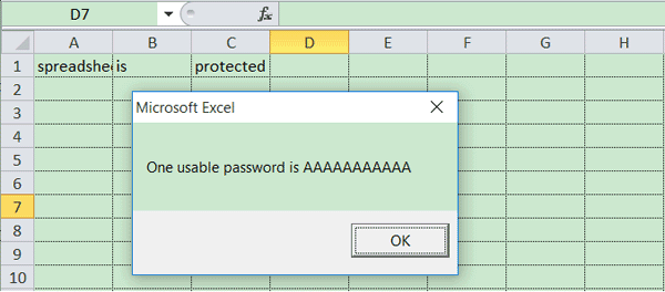 unprotect excel sheet