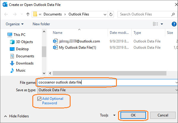 outlook data file name