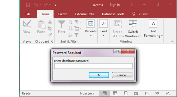 ms access password remove