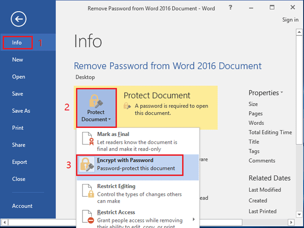 how to remove protected word document from editing