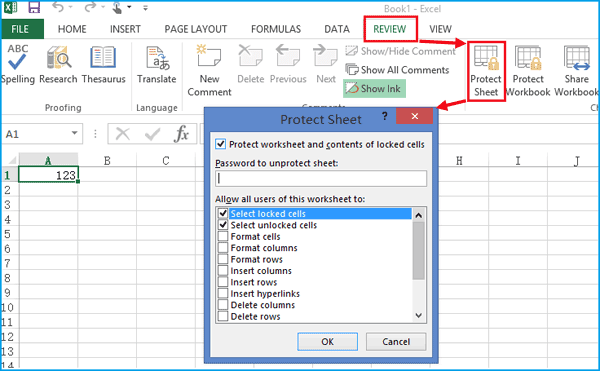 protect excel sheet