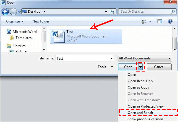 is there a way to search for microsoft word files only