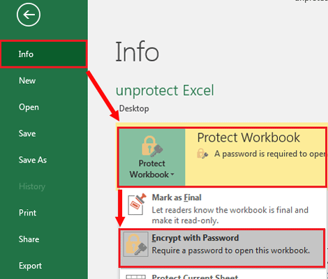 remove excel for mac protection password