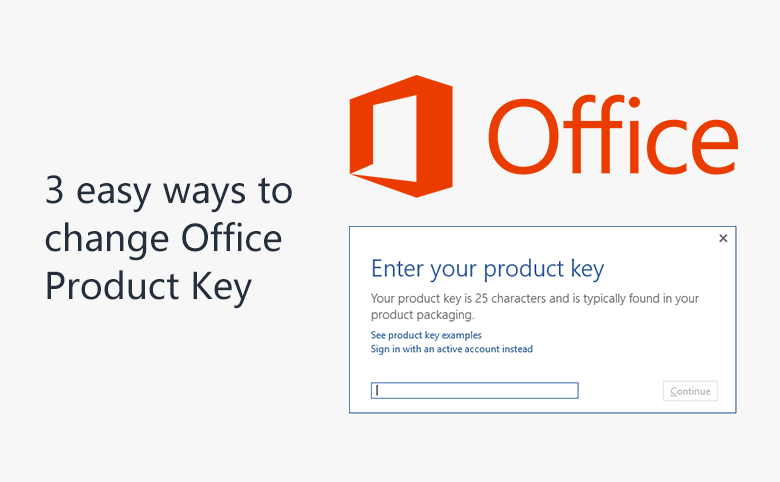 how to change office 2016 product key