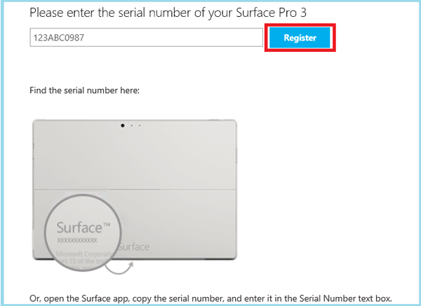 microsoft surface pro 4 serial number lookup specs