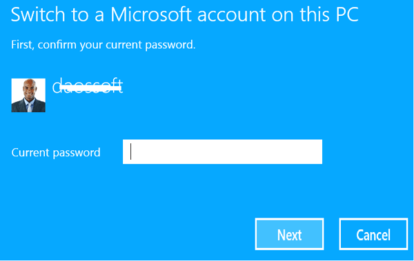 enter local current password