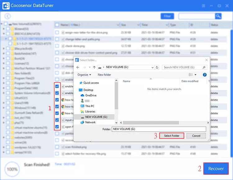 recover files to safe location