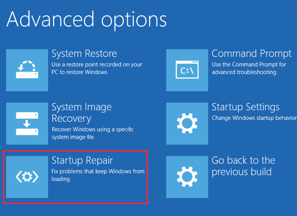 Choose Startup Repair